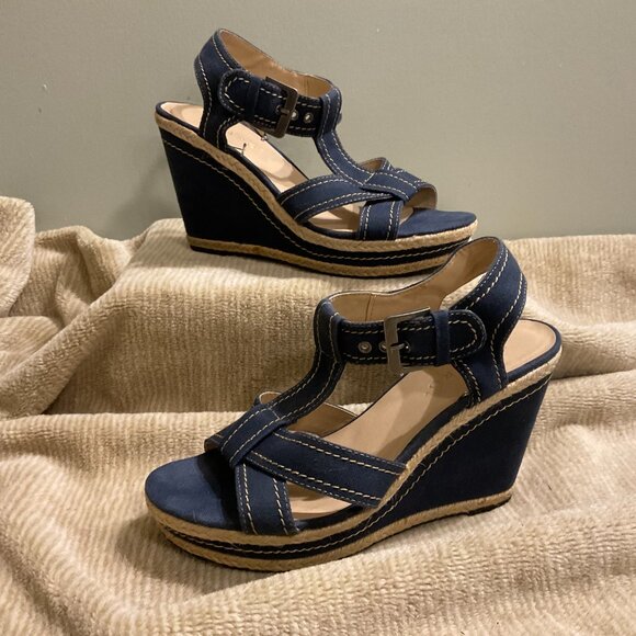 Pesaro Espadrille Platform Wedge Heel Sandals - Size 9 Shoe - Picture 3 of 4